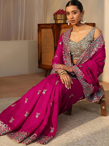 Maroon Silk Straight Fit Kurta Set