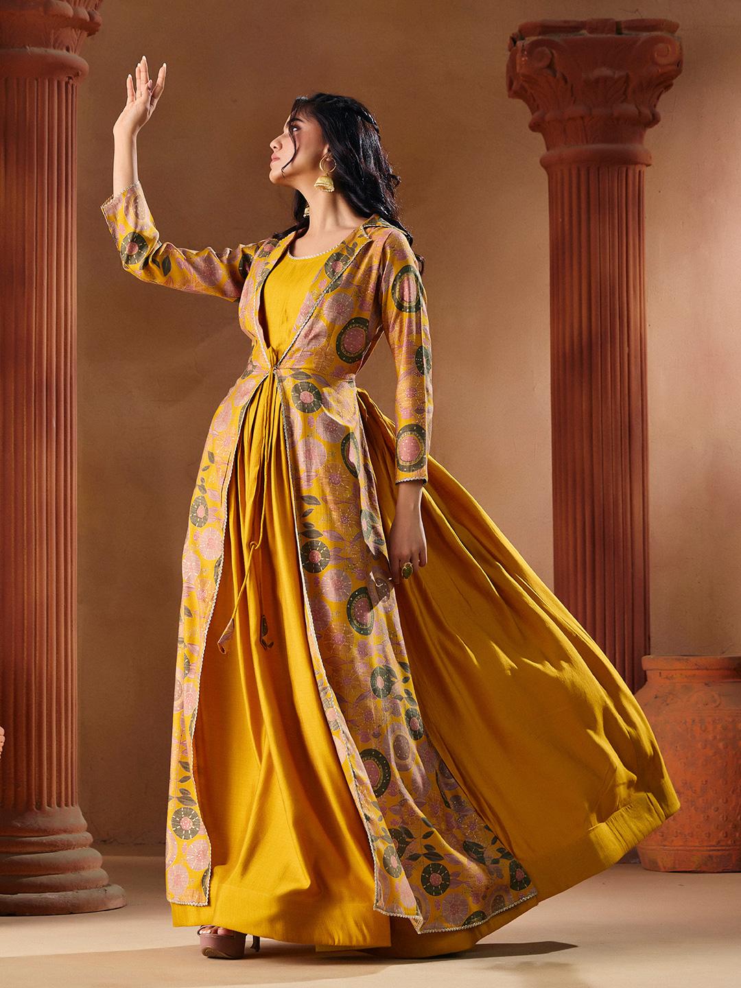 Printed Indo Western Gown Ethnic Dress